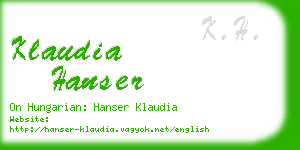 klaudia hanser business card